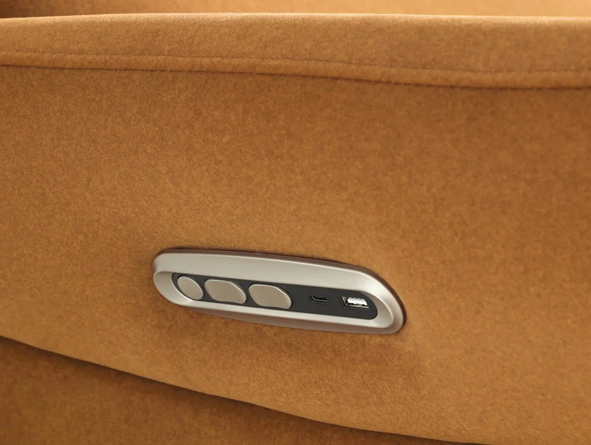 Kyoto Kyoto Austin Ochre Velvet Fabric Power Recliner Chair