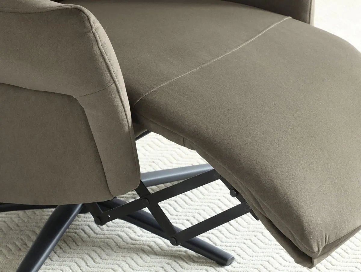 Kyoto Kyoto Austin Washed Olive Velvet Fabric Power Recliner Chair