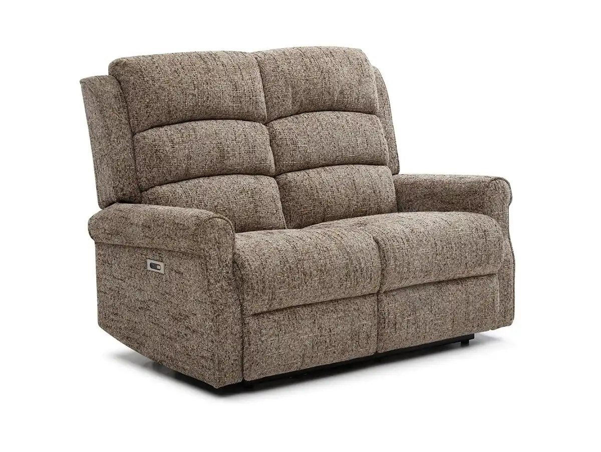 Kyoto Kyoto Baxter Fawn Woven Chenille 2 Seater Recliner Sofa