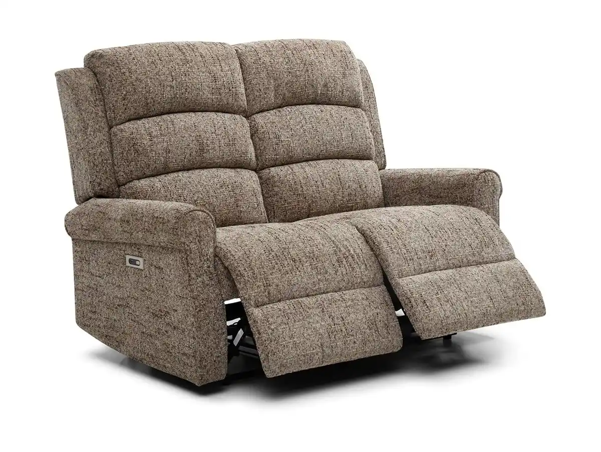 Kyoto Kyoto Baxter Fawn Woven Chenille 2 Seater Recliner Sofa