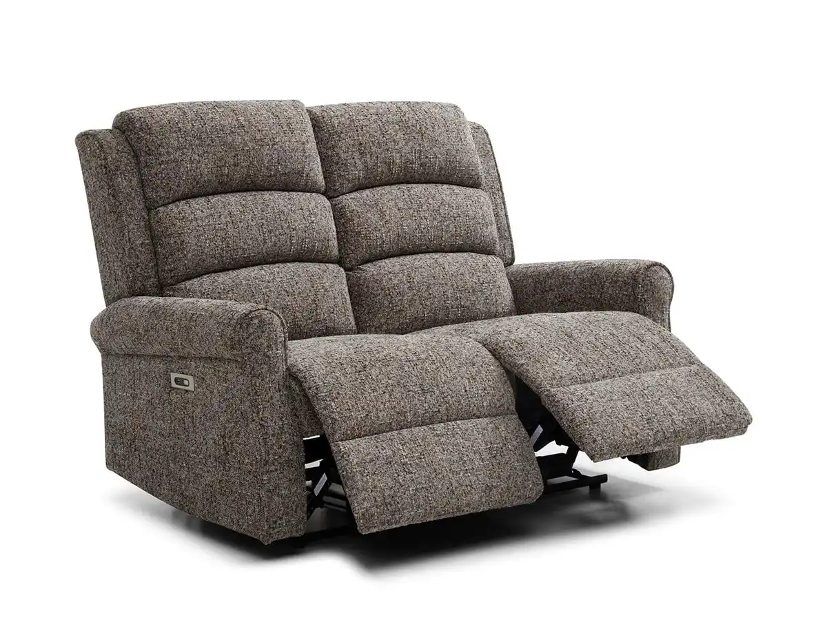 Kyoto Kyoto Baxter Grey Woven Chenille 2 Seater Recliner Sofa