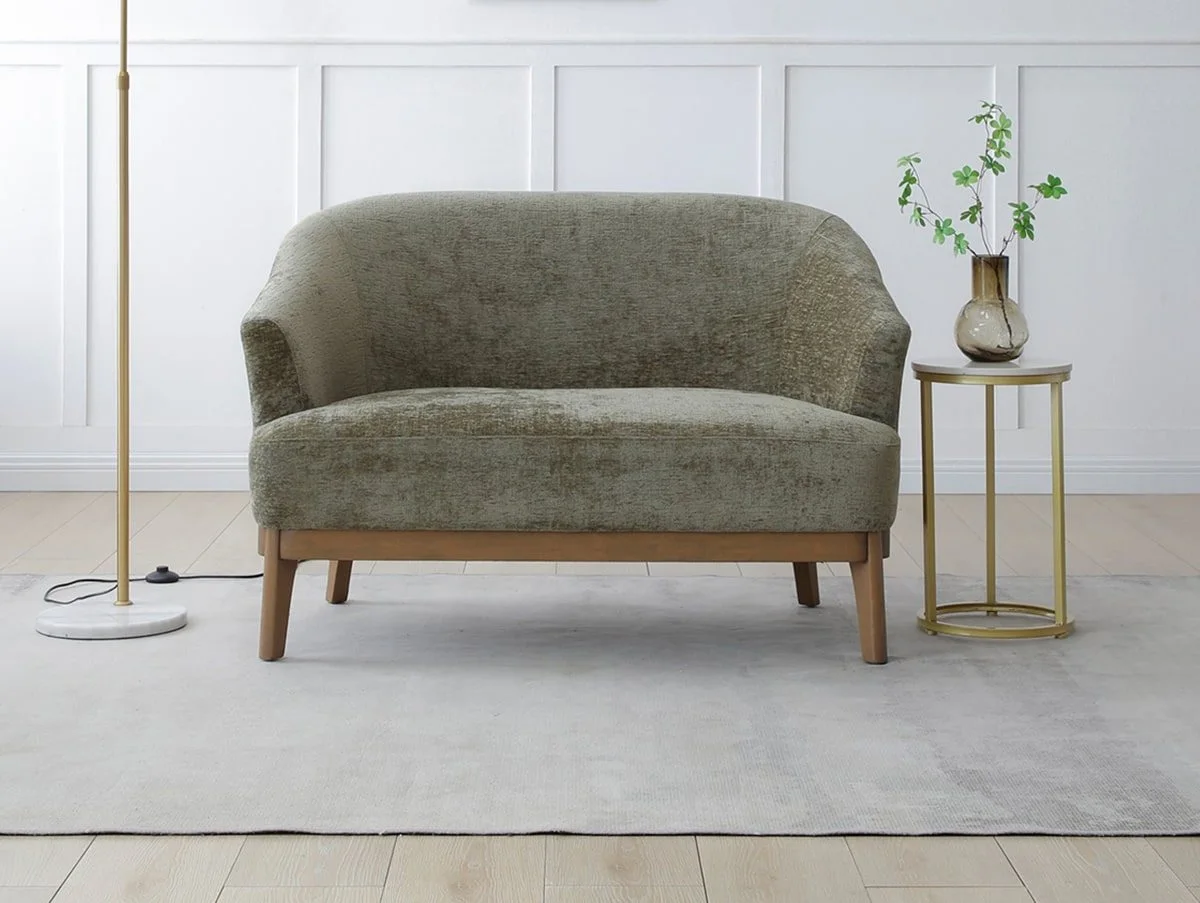 Kyoto Kyoto Ella Olive Chenille Fabric 2 Seater Sofa