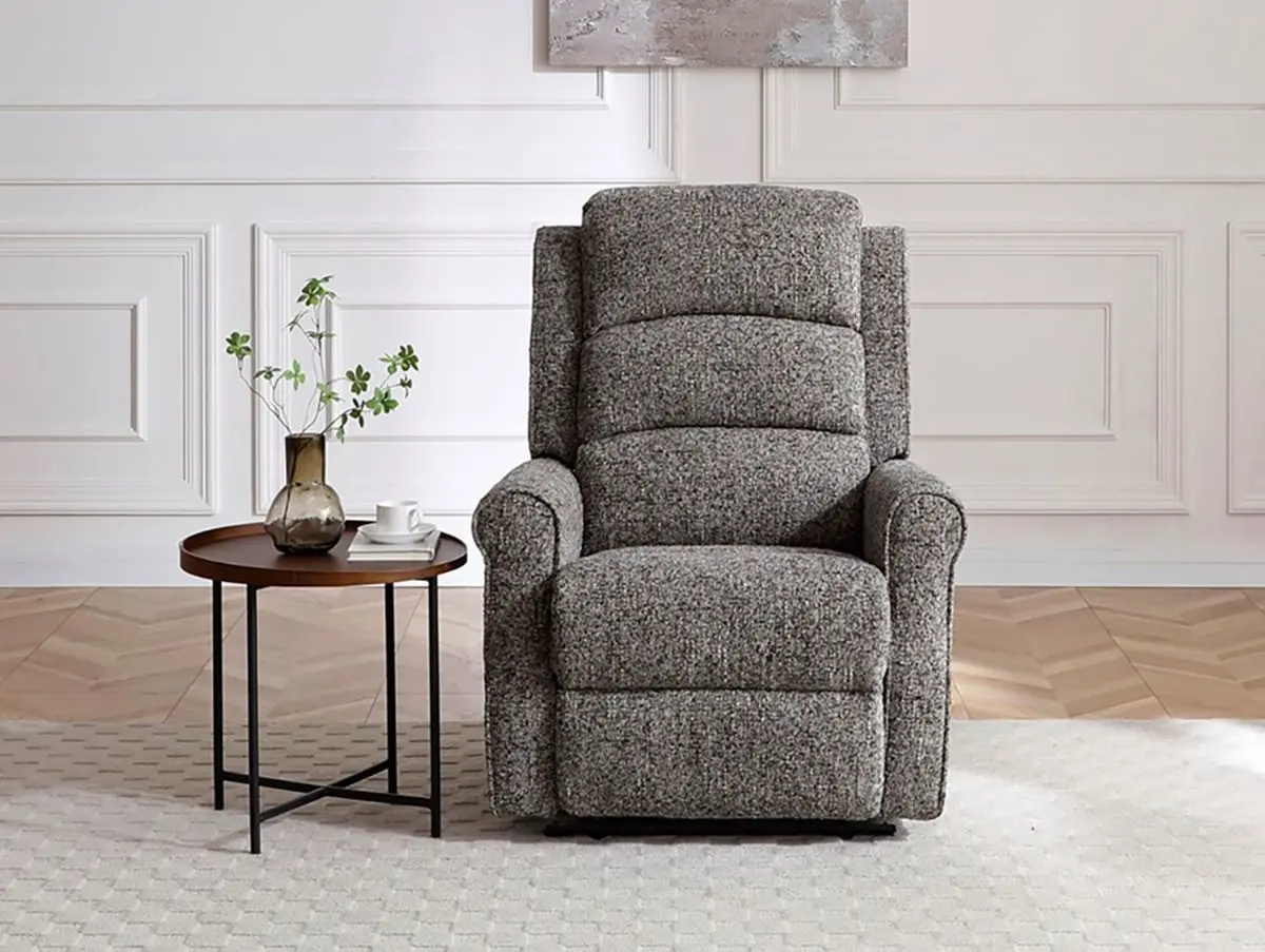 Kyoto Kyoto Baxter Grey Woven Chenille Recliner Chair