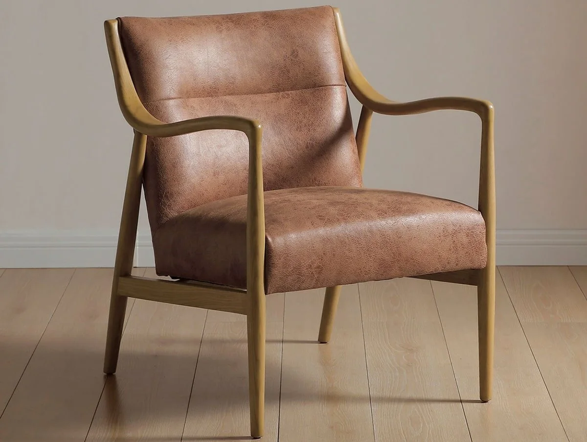 Kyoto Kyoto Tarquin Tan Leather Accent Chair