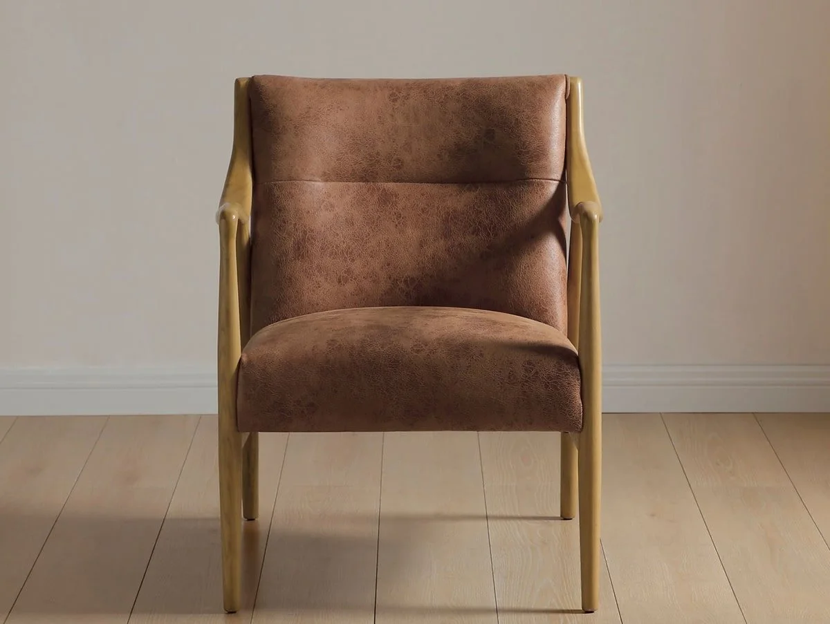 Kyoto Kyoto Tarquin Tan Leather Accent Chair