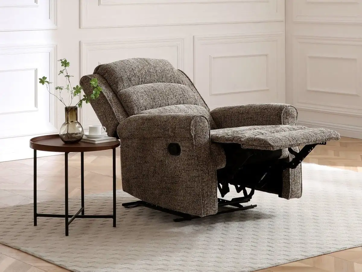 Kyoto Kyoto Baxter Fawn Woven Chenille Recliner Chair
