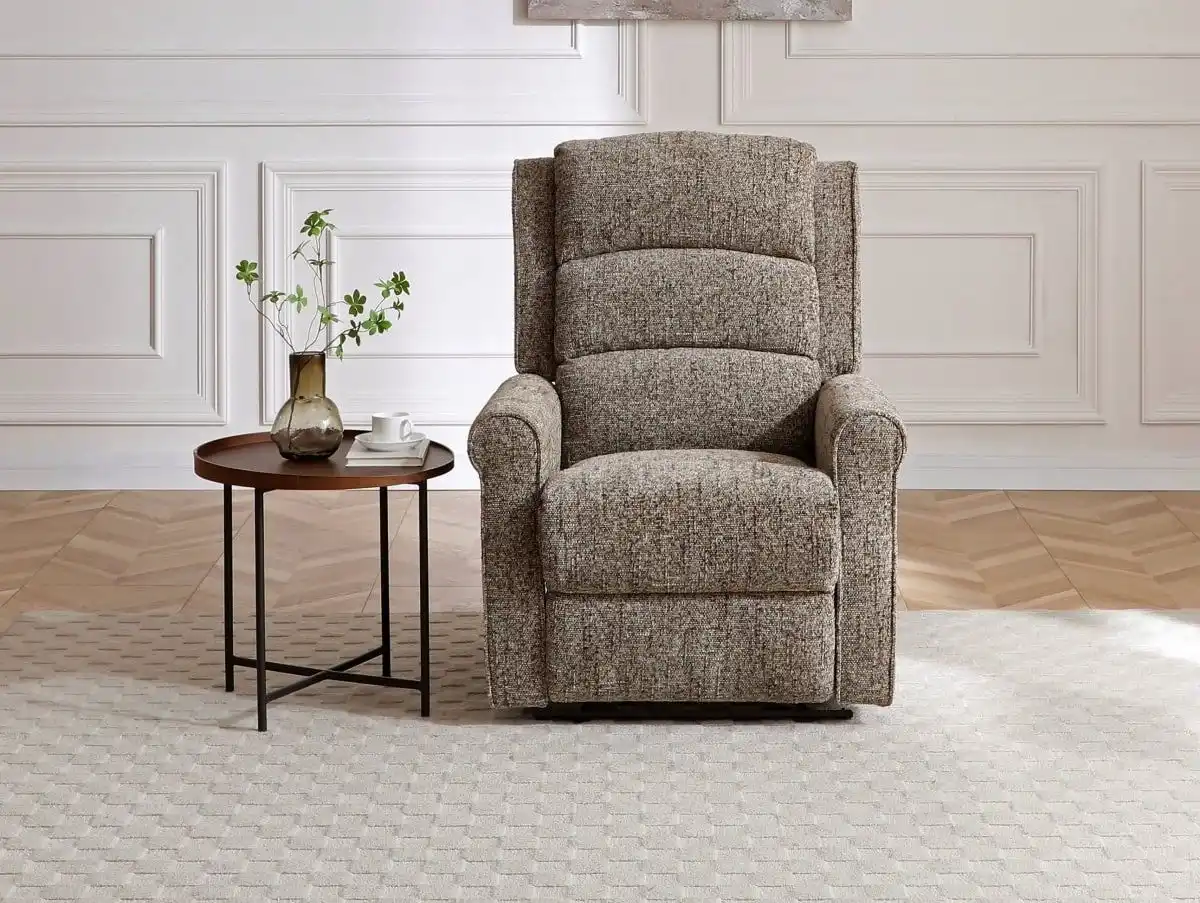 Kyoto Kyoto Baxter Fawn Woven Chenille Recliner Chair