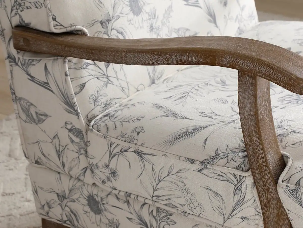 Kyoto Kyoto Colwell Meadow Print Natural Accent Chair