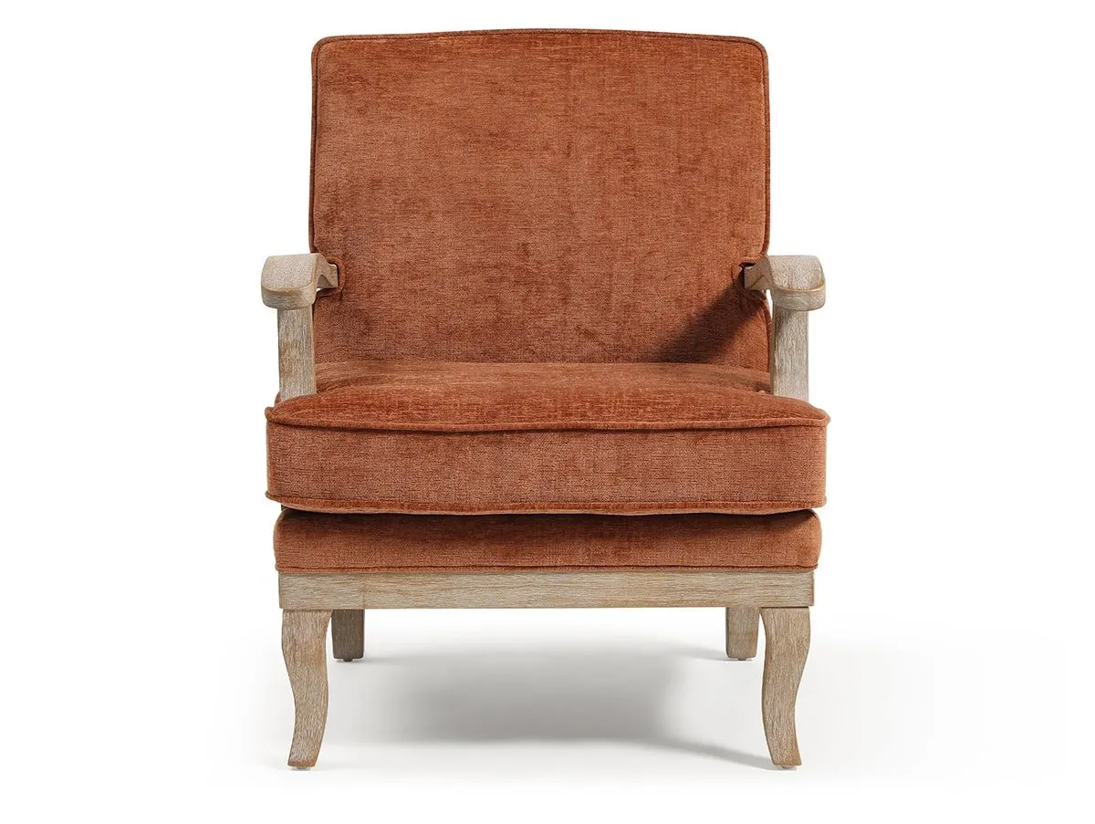 Kyoto Kyoto Colwell Terracotta Distressed Chenille Accent Chair