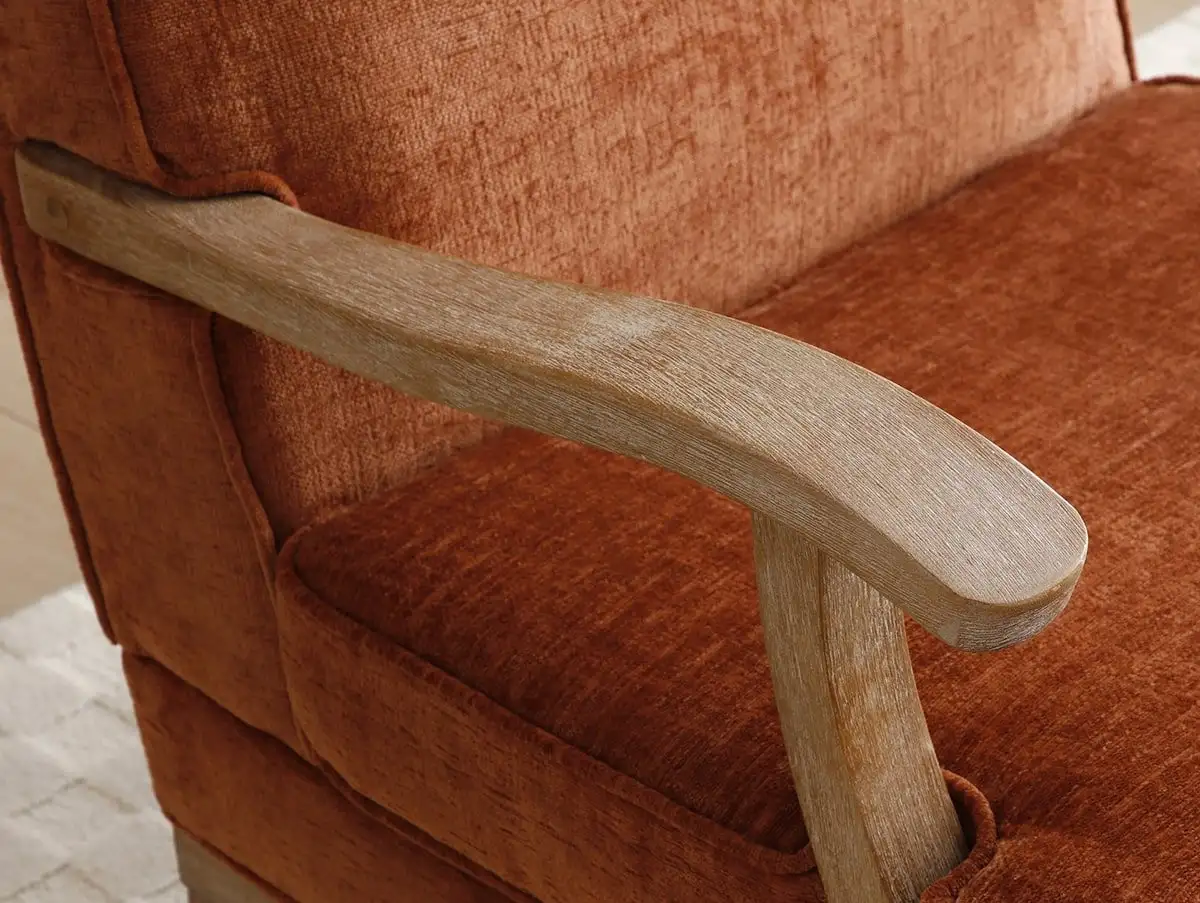 Kyoto Kyoto Colwell Terracotta Distressed Chenille Accent Chair