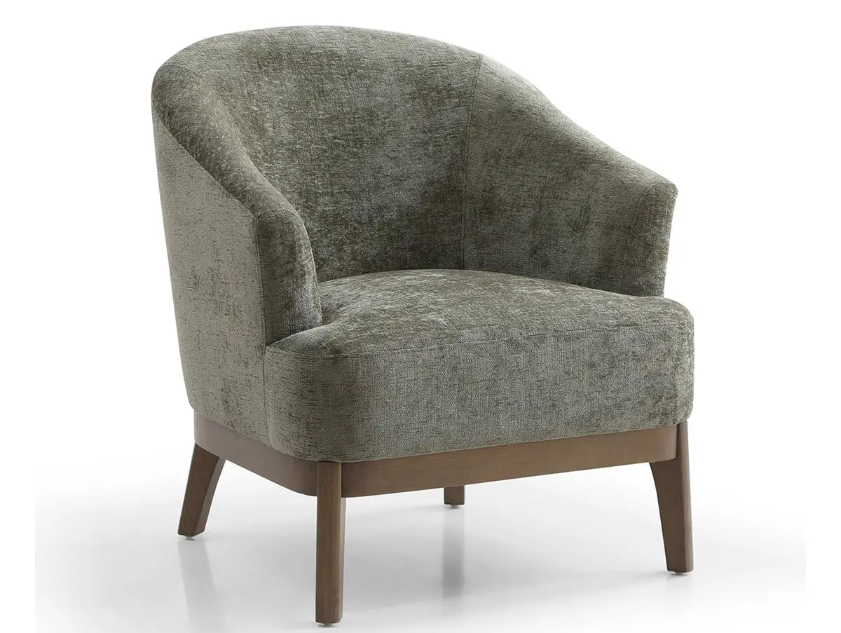 Kyoto Kyoto Ella Distressed Olive Chenille Accent Chair