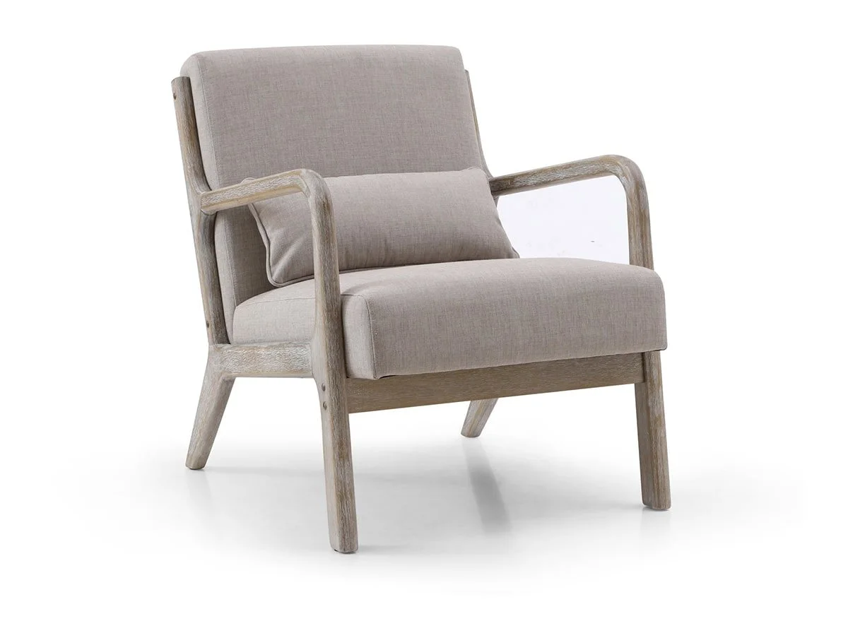 Kyoto Kyoto Inca Oatmeal Linen Accent Chair