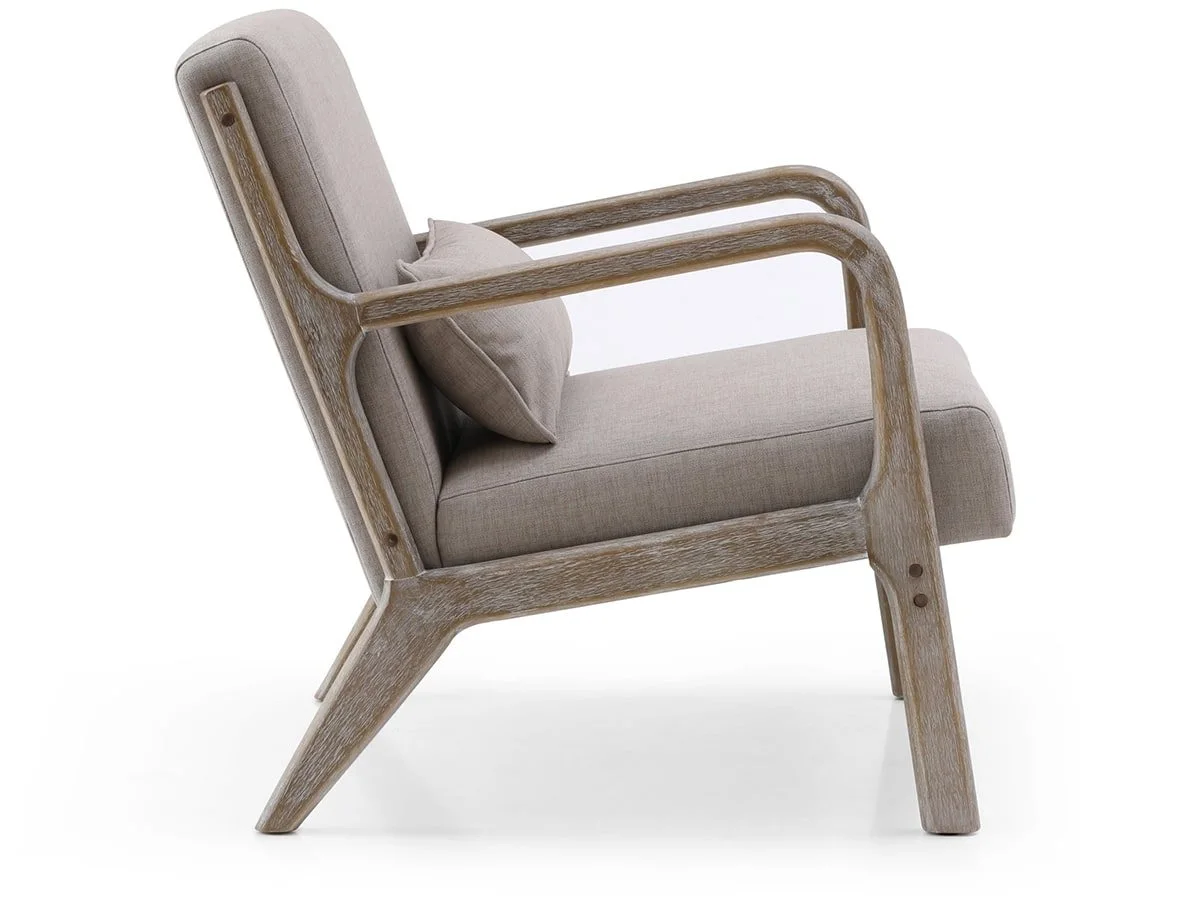 Kyoto Kyoto Inca Oatmeal Linen Accent Chair