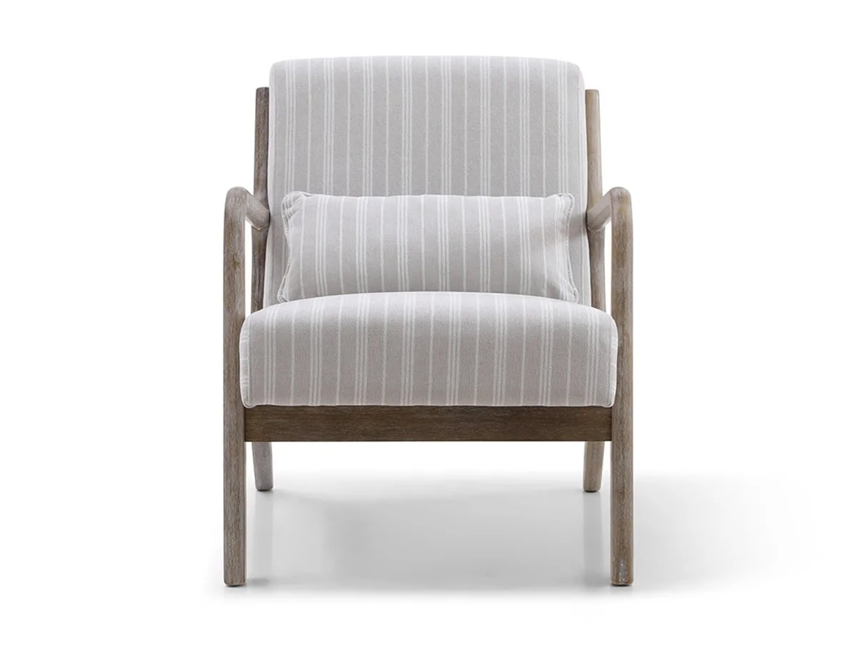Kyoto Kyoto Inca Natural Chenille Stripe Accent Chair
