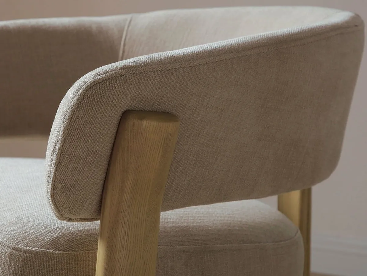 Kyoto Kyoto Amos Taupe Chenille Fabric Accent Chair