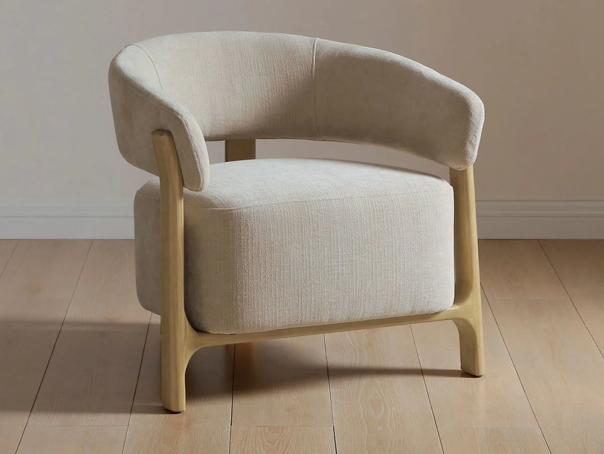 Kyoto Kyoto Amos Taupe Chenille Fabric Accent Chair