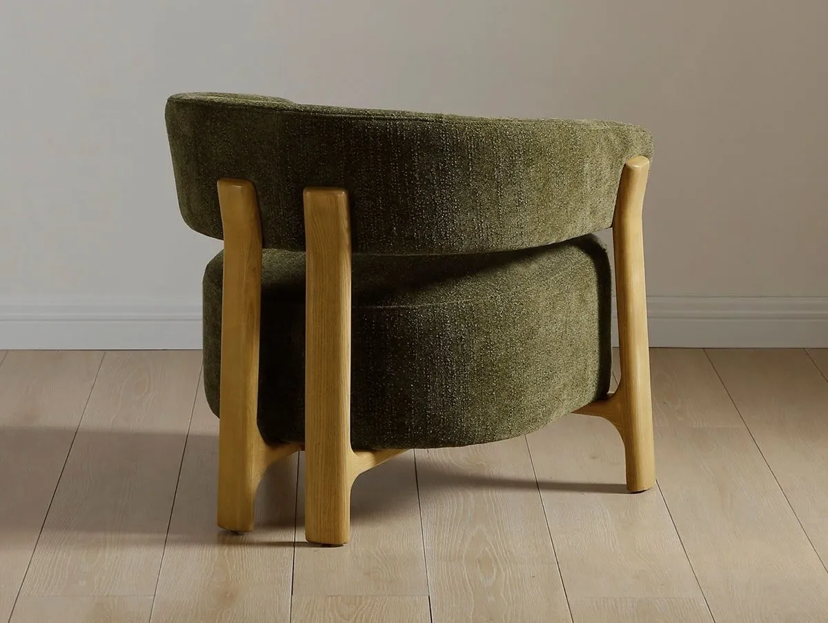 Kyoto Kyoto Amos Olive Textured Chenille Fabric Accent Chair