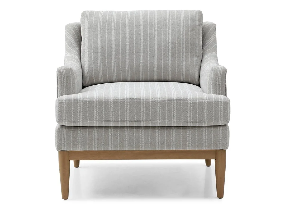 Kyoto Kyoto Briar Natural Stripe Fabric Accent Chair