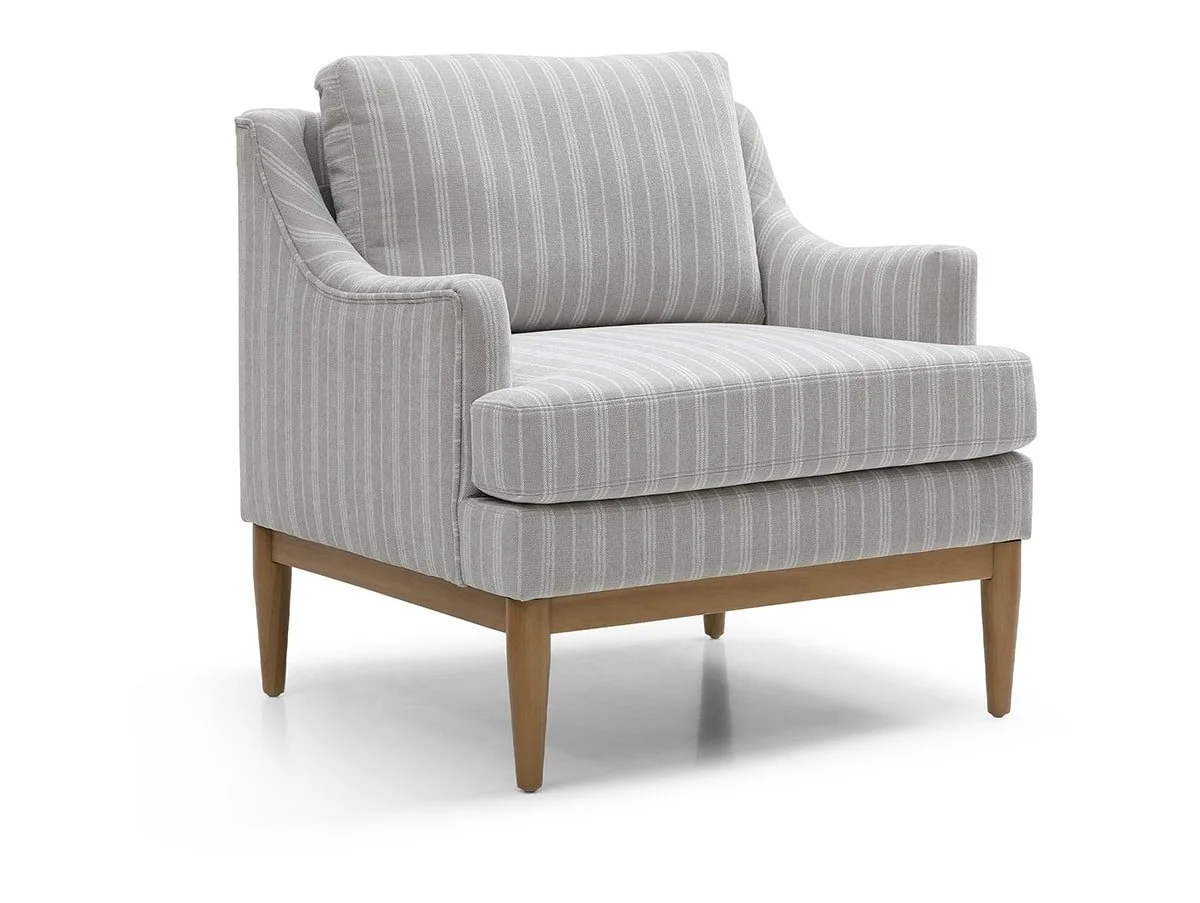Kyoto Kyoto Briar Natural Stripe Fabric Accent Chair
