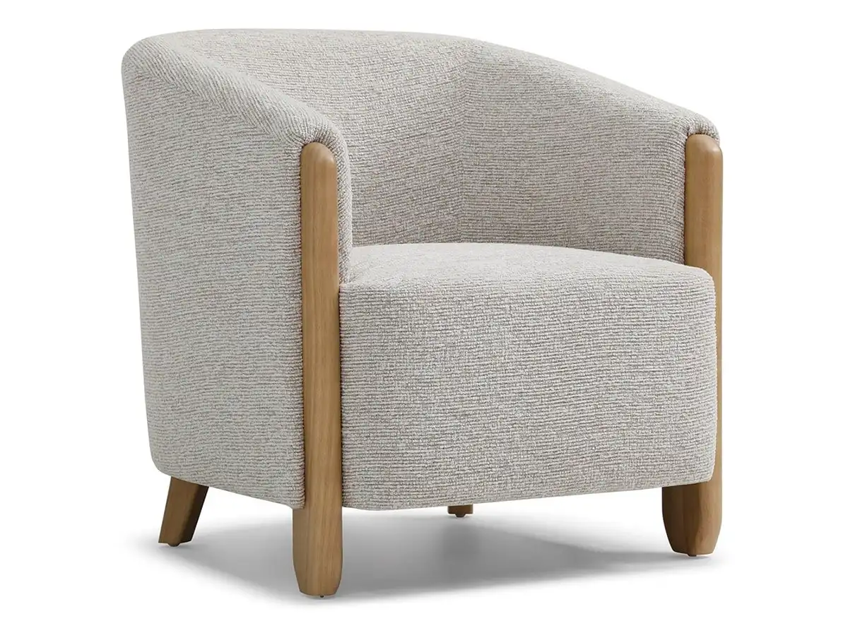 Kyoto Kyoto Jules Natural Textured Woven Chenille Fabric Accent Chair