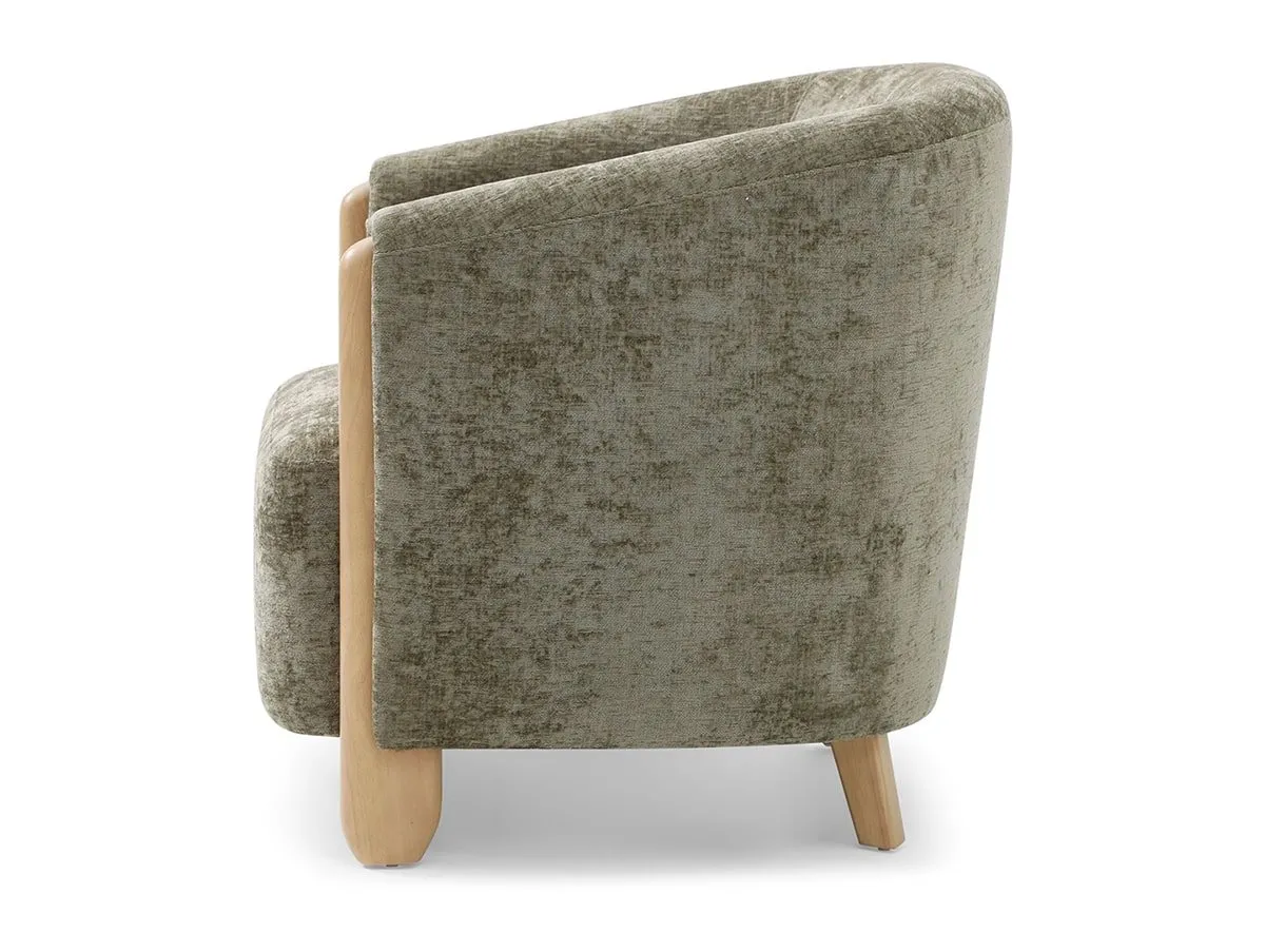 Kyoto Kyoto Jules Olive Distressed Chenille Fabric Accent Chair