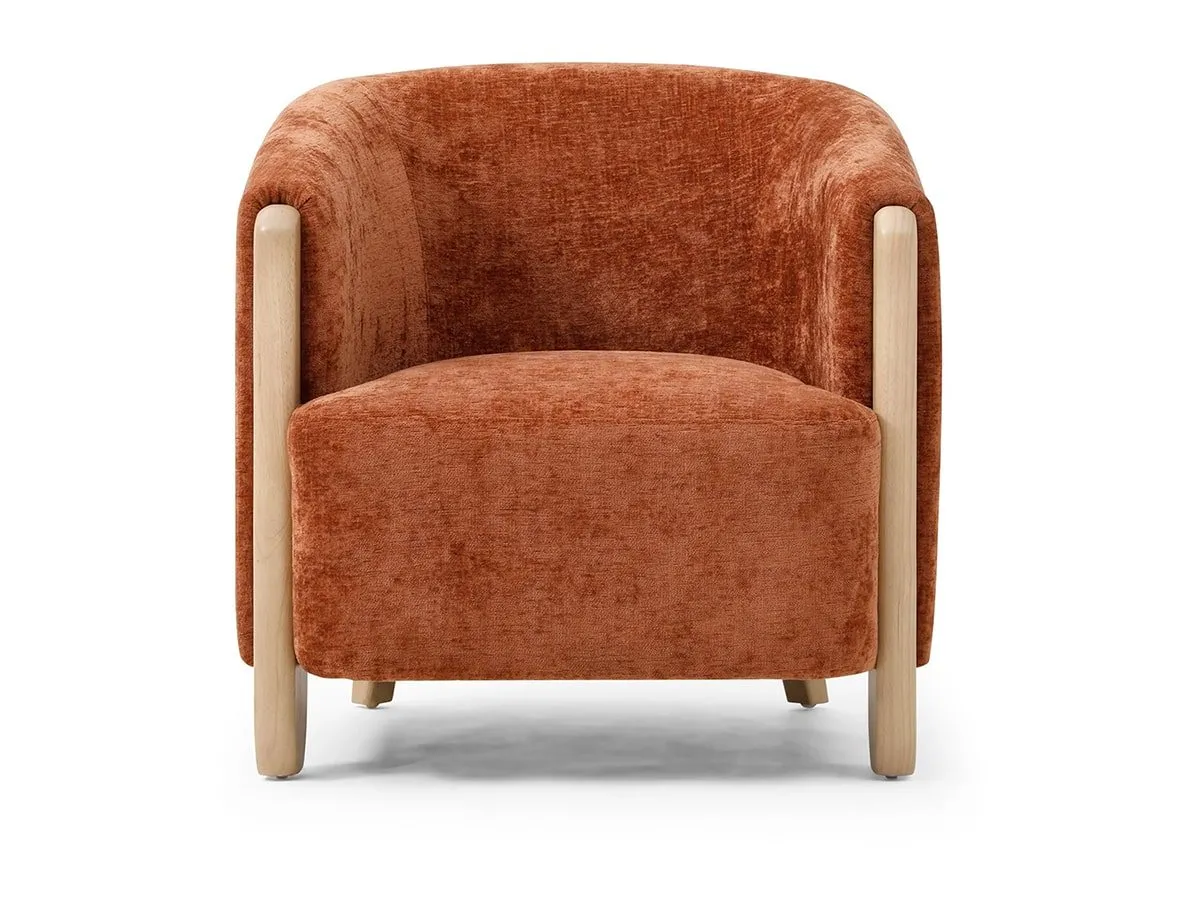 Kyoto Kyoto Jules Terracotta Distressed Chenille Fabric Accent Chair