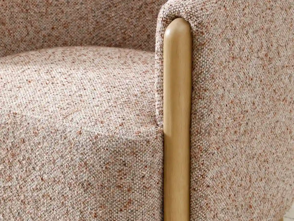 Kyoto Kyoto Jules Natural Speckled Terracotta Fabric Accent Chair