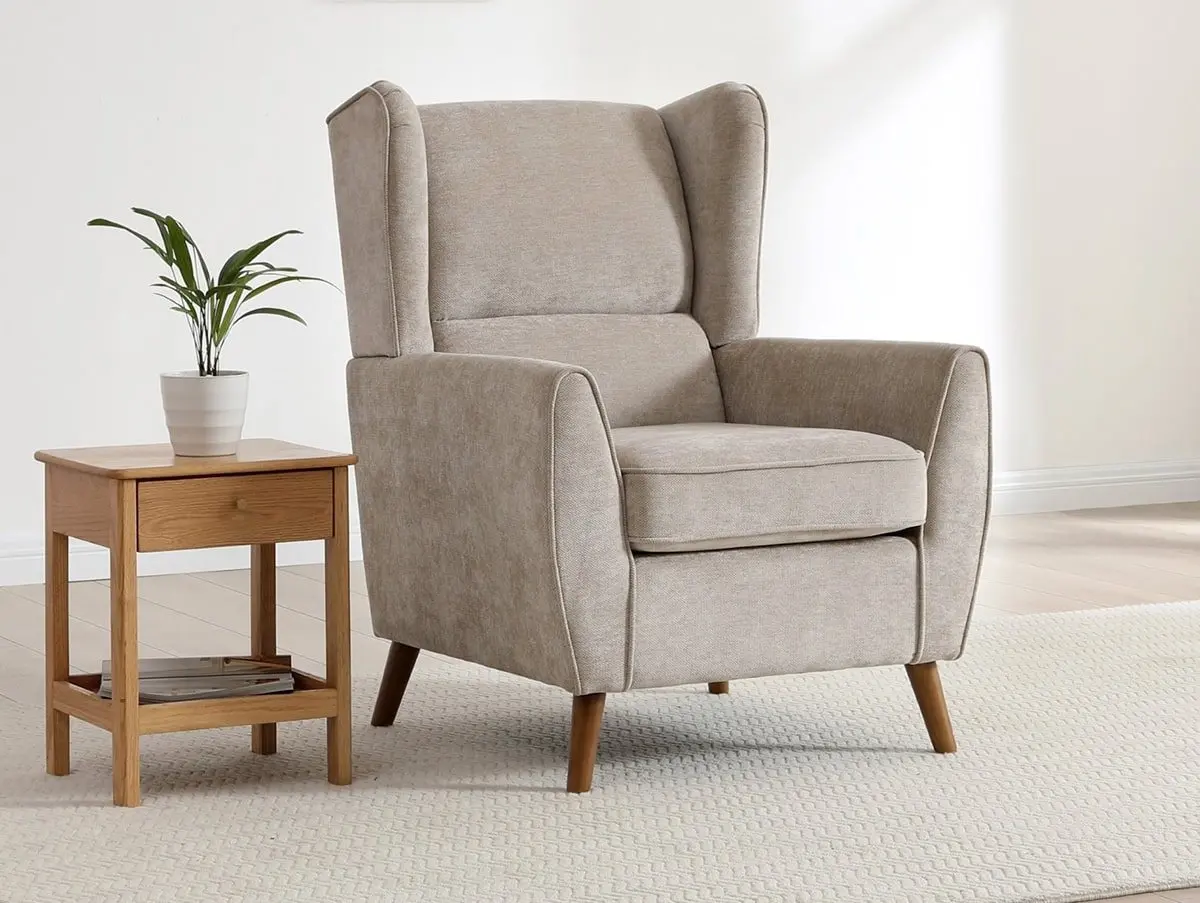 Kyoto Kyoto Luca Venus Taupe Chenille Fabric Armchair