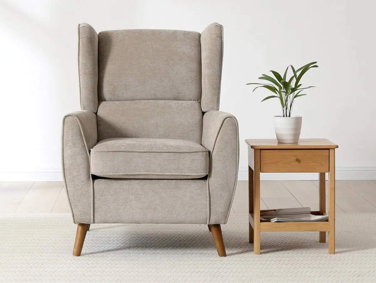 Kyoto Kyoto Luca Venus Taupe Chenille Fabric Armchair