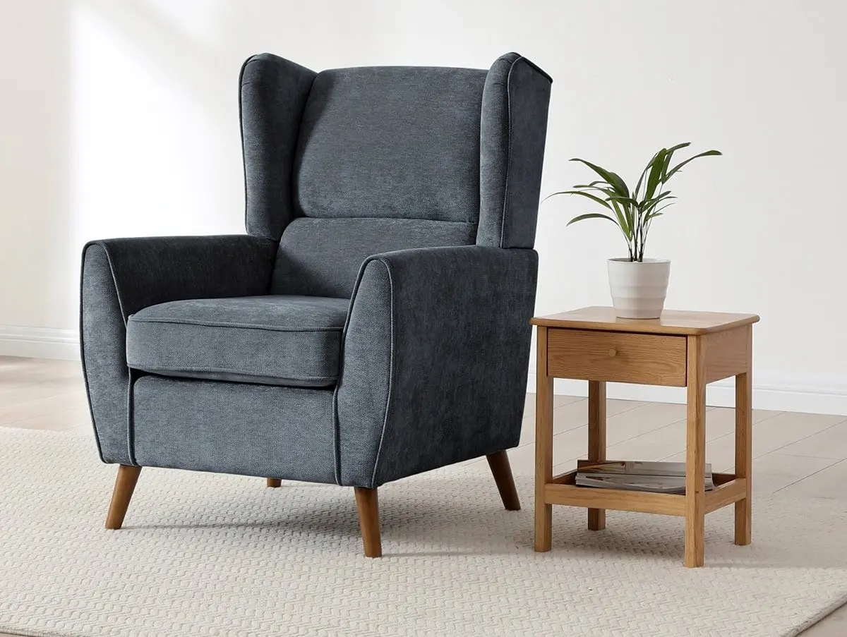 Kyoto Kyoto Luca Venus Denim Chenille Fabric Armchair