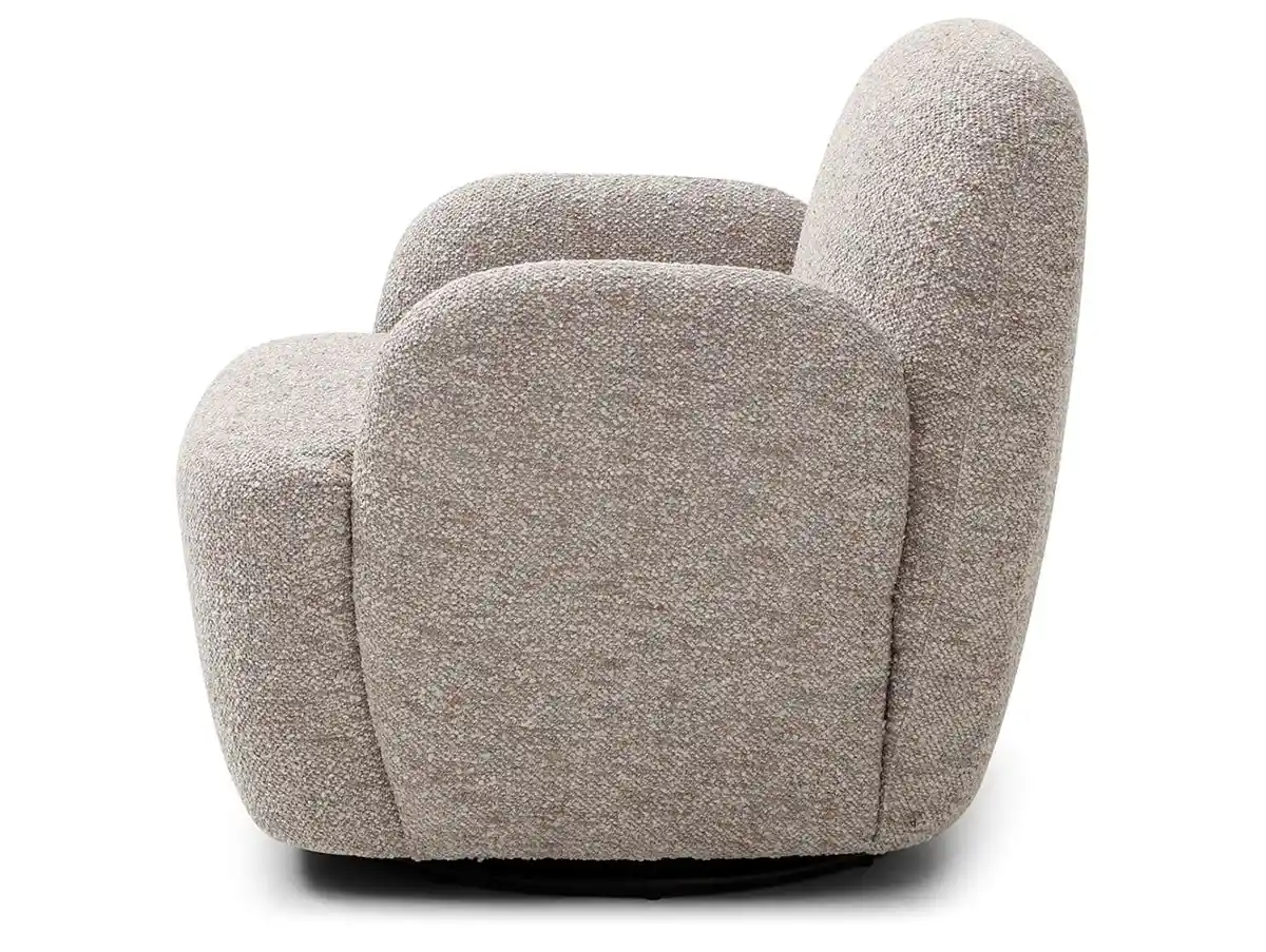 Kyoto Kyoto Micky Natural Textured Boucle Fabric Swivel Chair