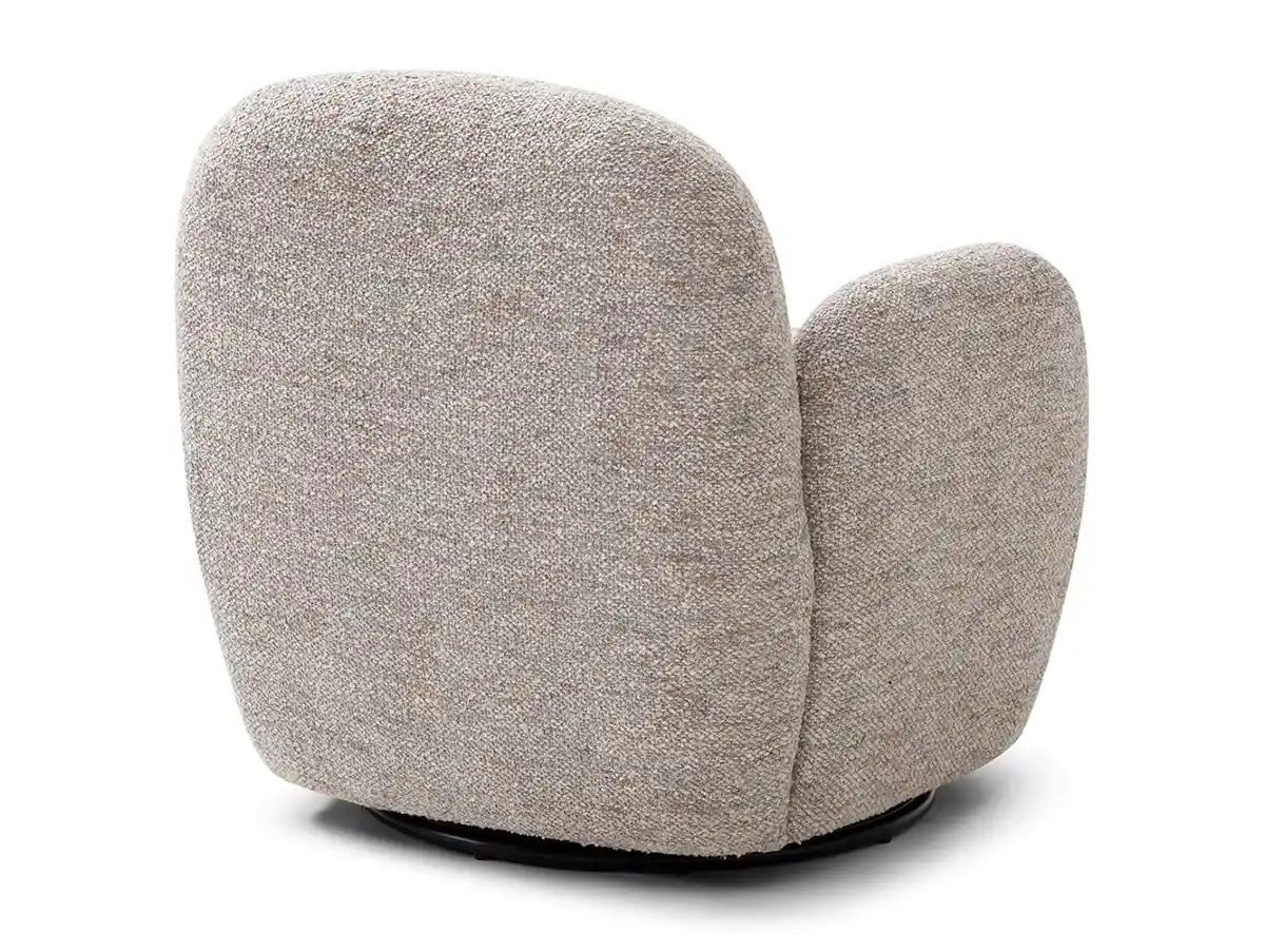 Kyoto Kyoto Micky Natural Textured Boucle Fabric Swivel Chair