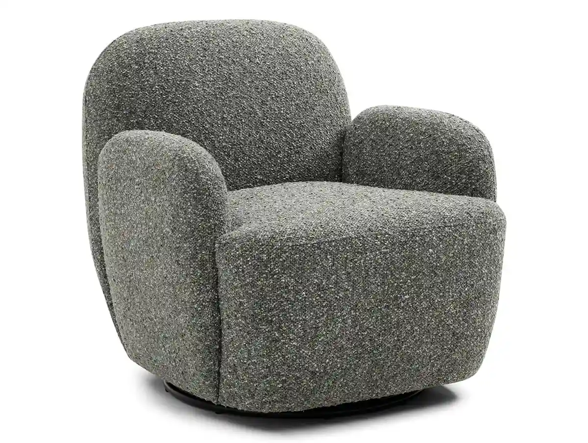 Kyoto Kyoto Micky Olive Textured Boucle Fabric Swivel Chair