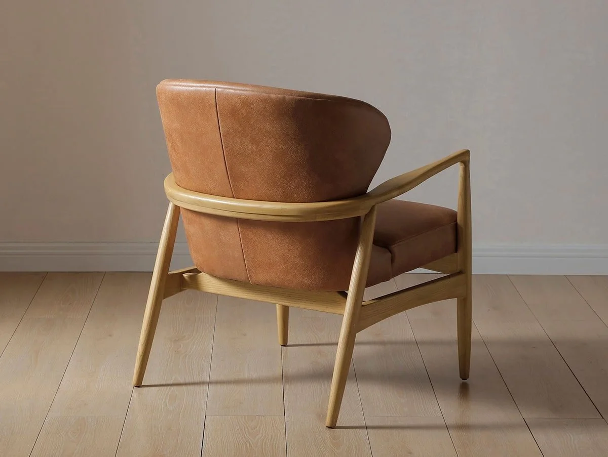 Kyoto Kyoto Milo Tan Split Leather Armchair