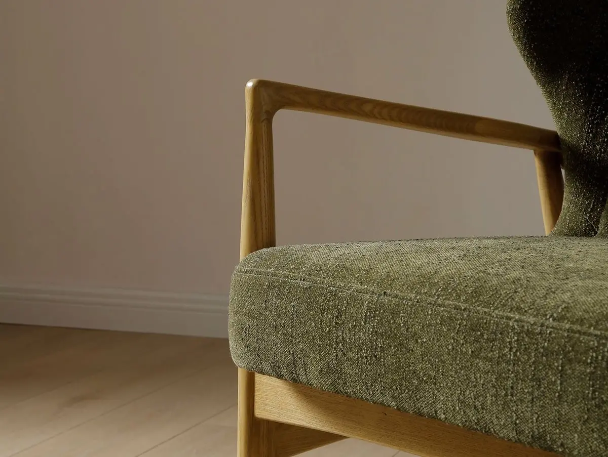 Kyoto Kyoto Milo Olive Textured Chenille Fabric Armchair