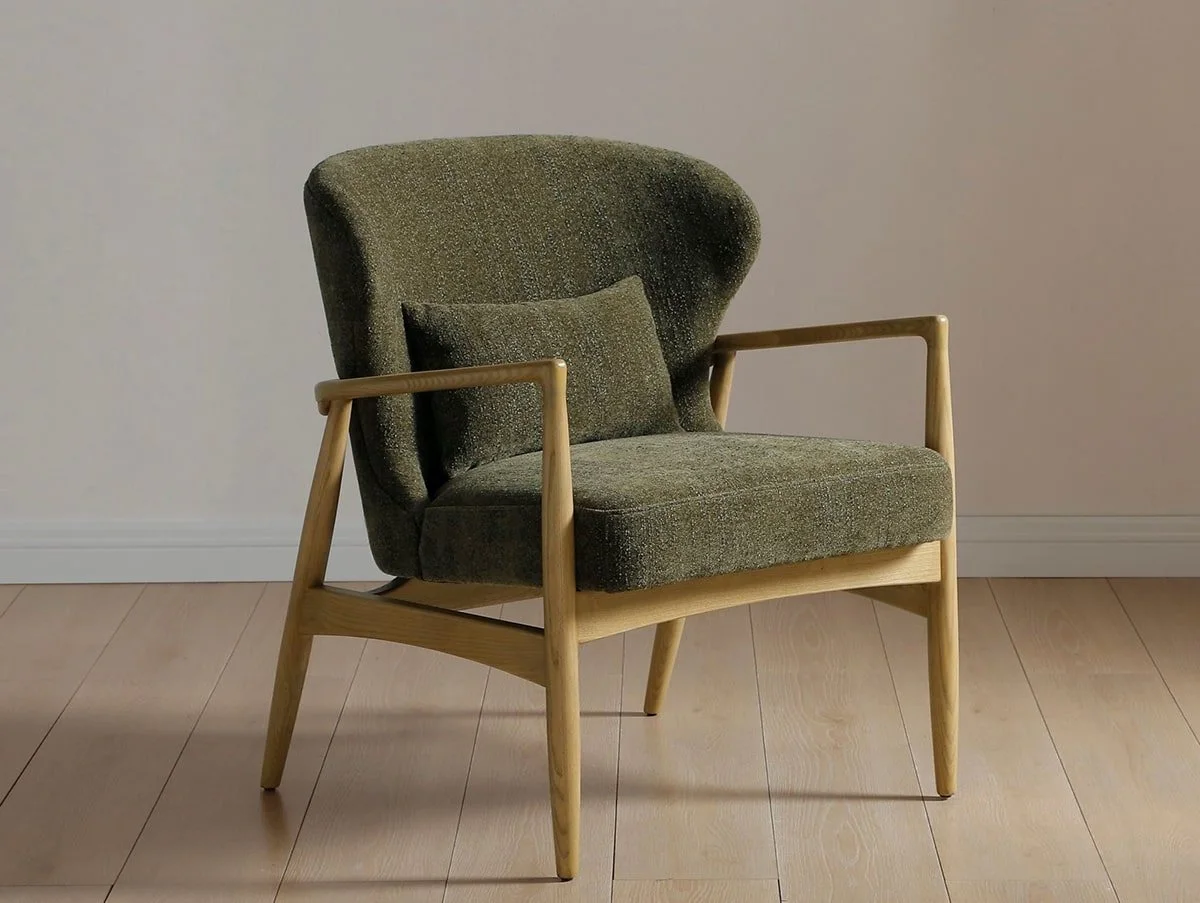 Kyoto Kyoto Milo Olive Textured Chenille Fabric Armchair