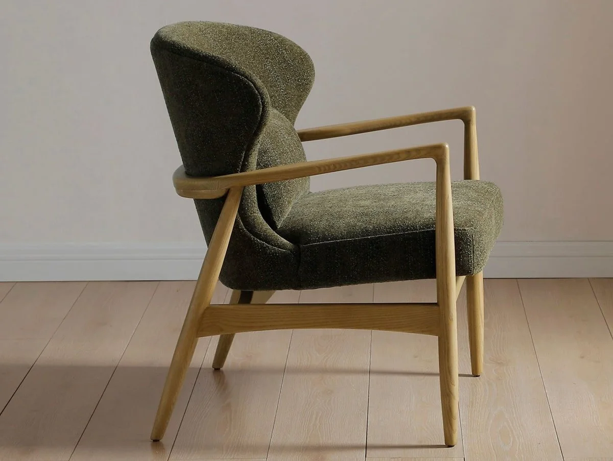 Kyoto Kyoto Milo Olive Textured Chenille Fabric Armchair