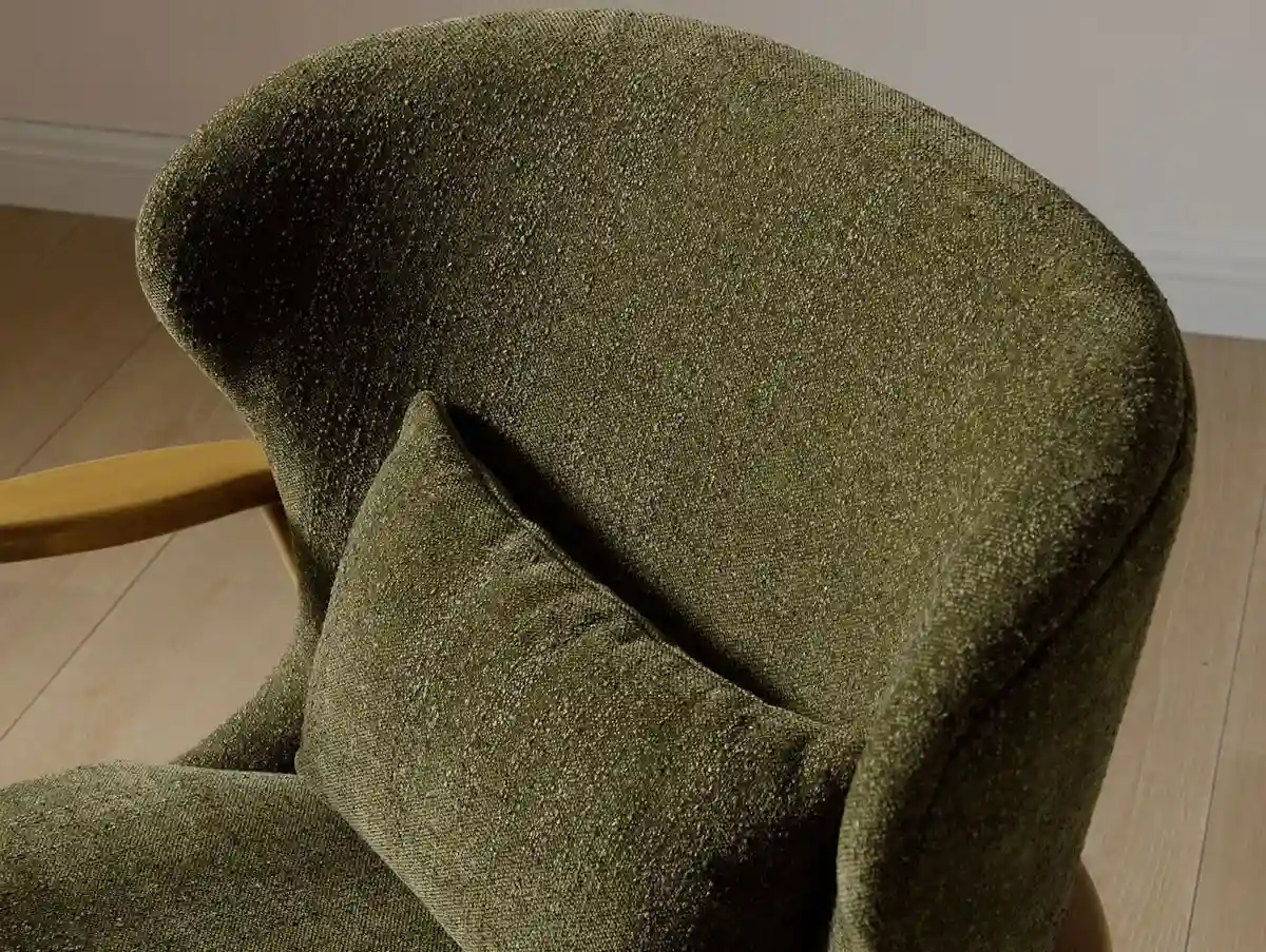 Kyoto Kyoto Milo Olive Textured Chenille Fabric Armchair