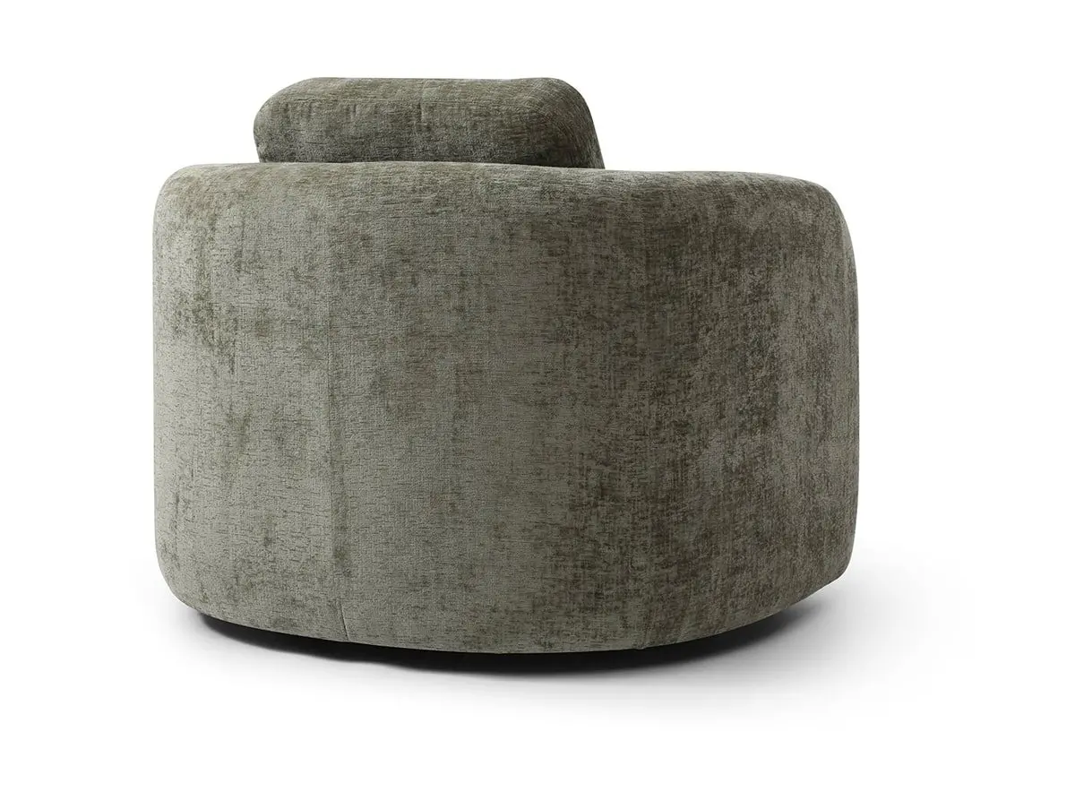 Kyoto Kyoto Mitch Distressed Olive Chenille Fabric Swivel Chair