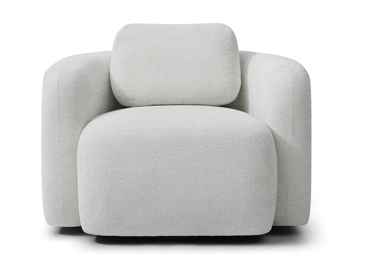 Kyoto Kyoto Mitch Natural Soft Chenille Fabric Swivel Chair