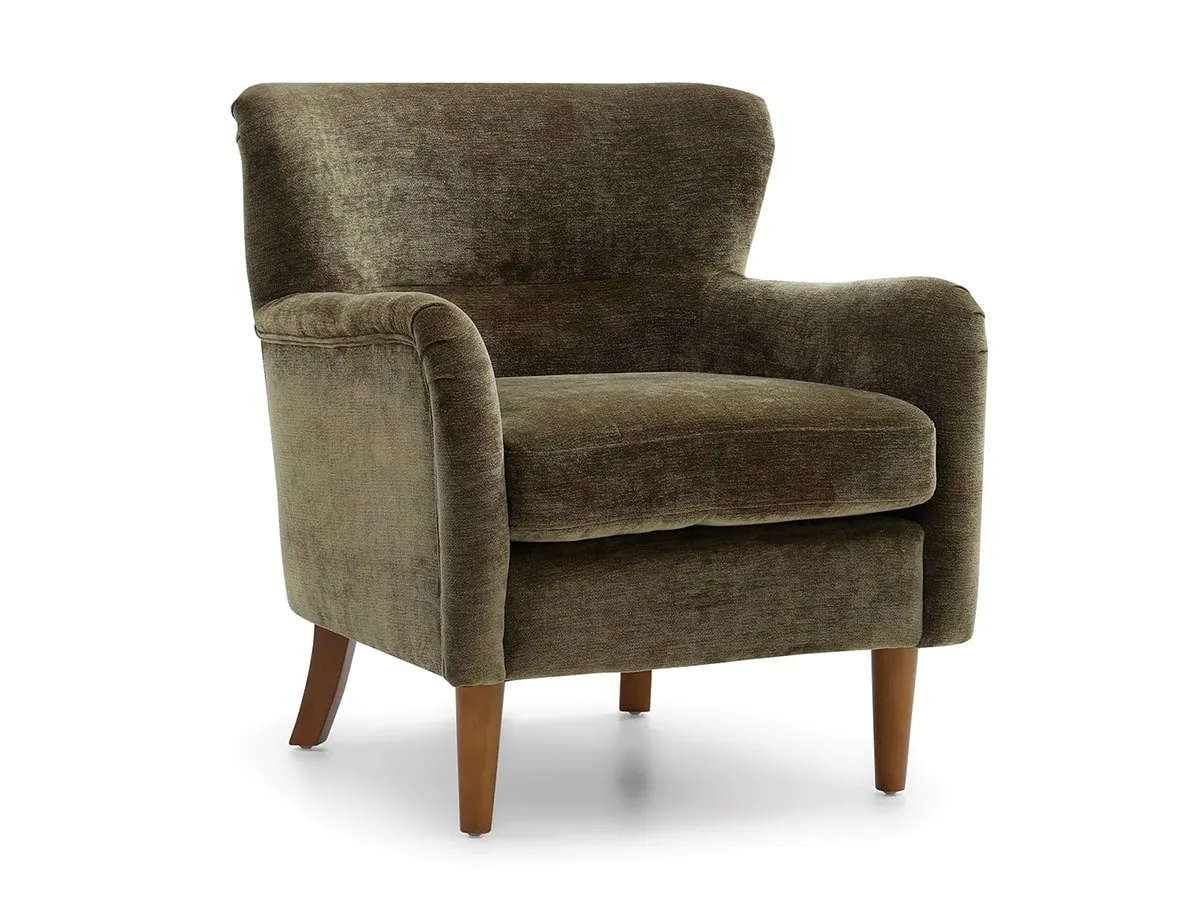 Kyoto Kyoto Rosie Olive Luxe Chenille Fabric Armchair
