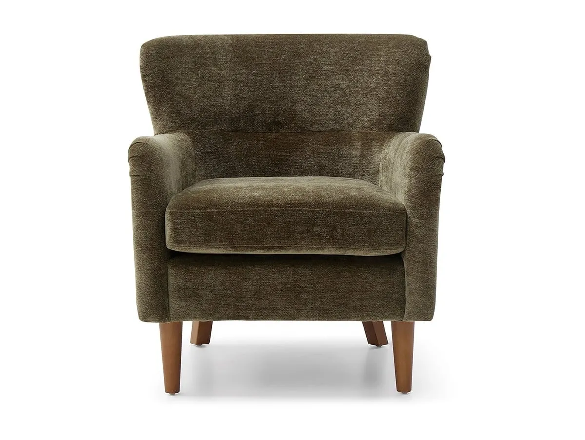 Kyoto Kyoto Rosie Olive Luxe Chenille Fabric Armchair