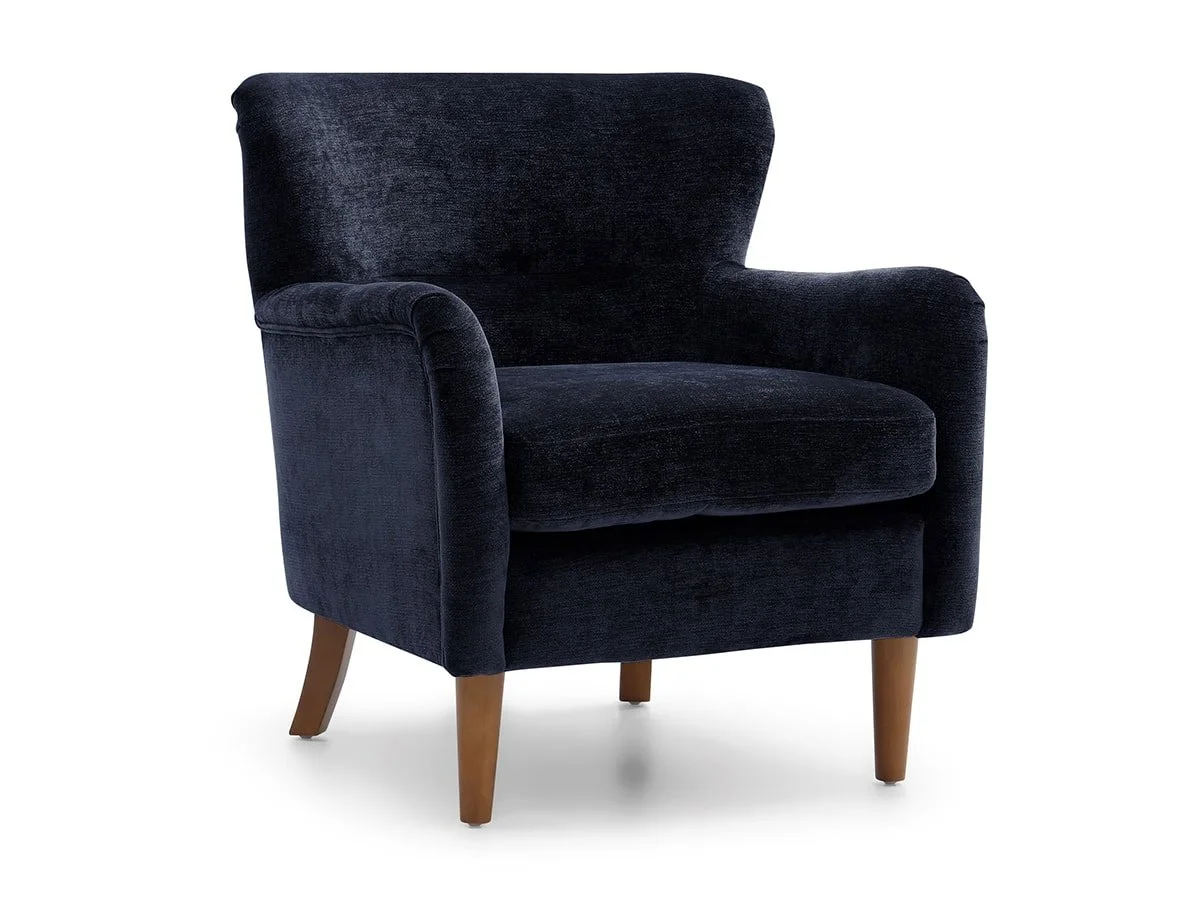 Kyoto Kyoto Rosie Navy Luxe Chenille Fabric Armchair