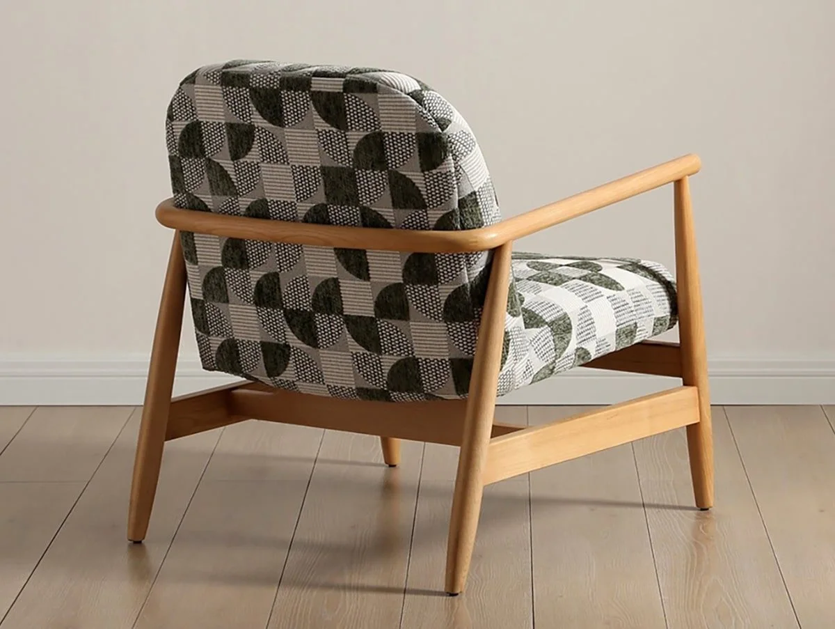 Kyoto Kyoto Walter Jacquard Geo Fabric Accent Chair