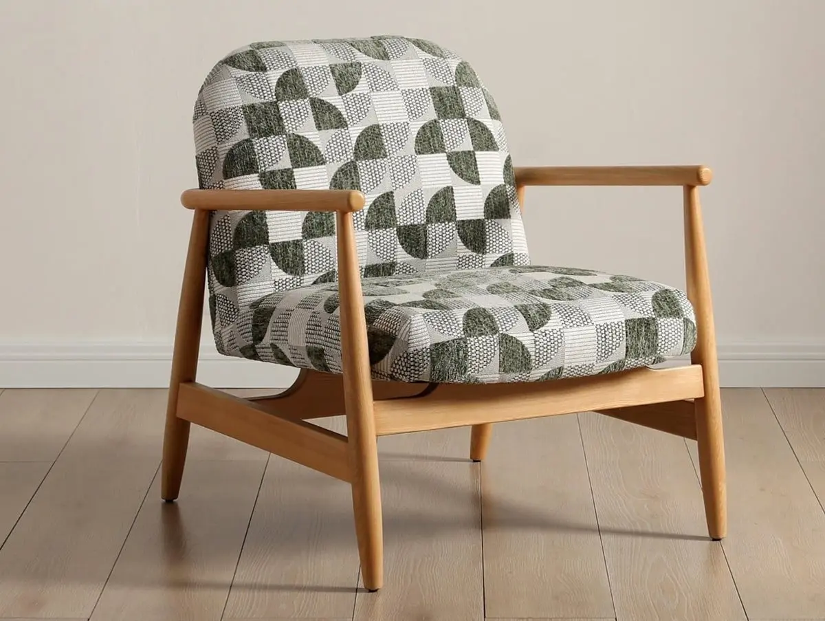 Kyoto Kyoto Walter Jacquard Geo Fabric Accent Chair
