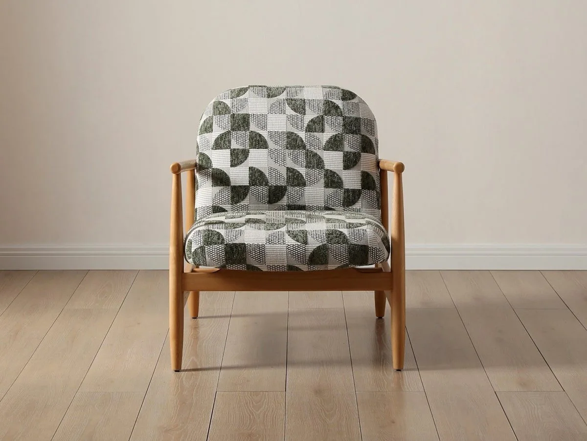 Kyoto Kyoto Walter Jacquard Geo Fabric Accent Chair