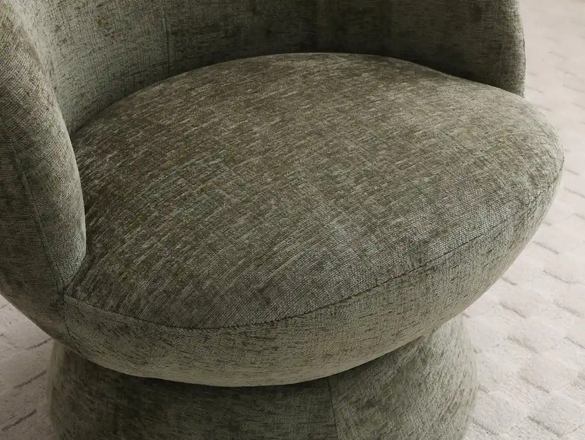 Kyoto Kyoto Tulip Olive Chenille Fabric Swivel Chair