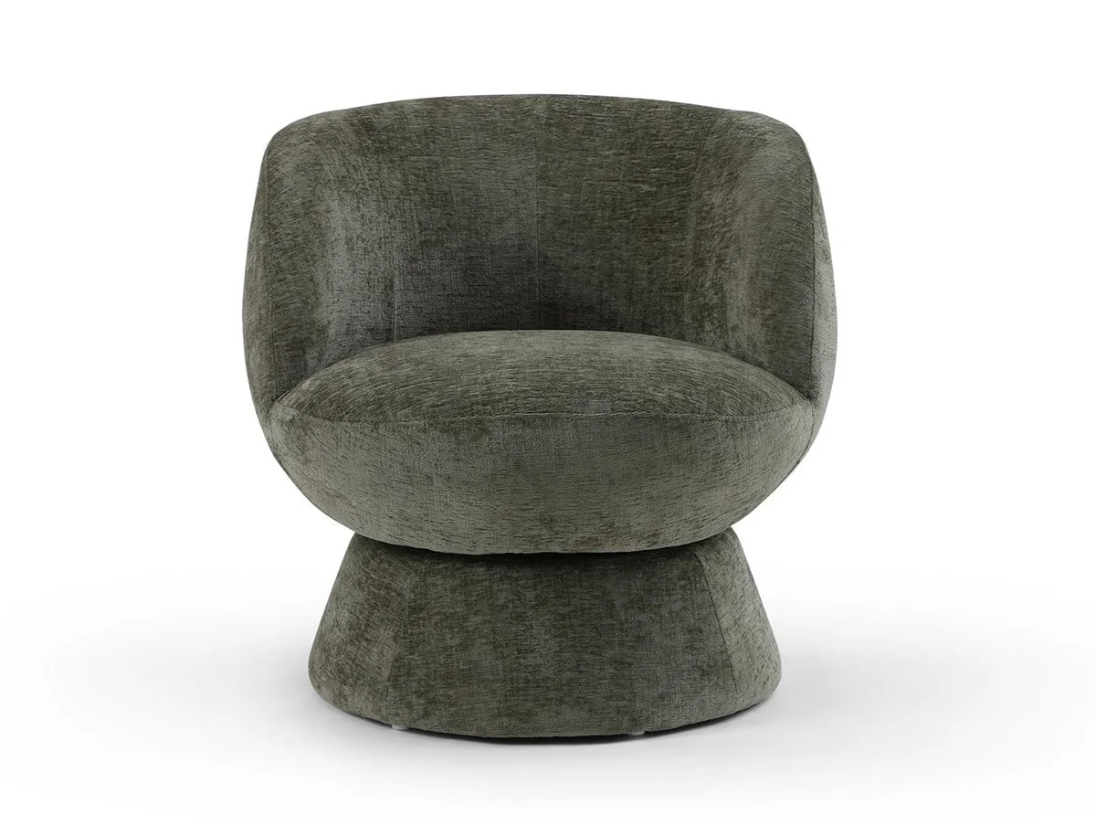 Kyoto Kyoto Tulip Olive Chenille Fabric Swivel Chair