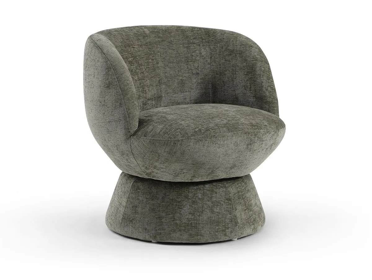 Kyoto Kyoto Tulip Olive Chenille Fabric Swivel Chair
