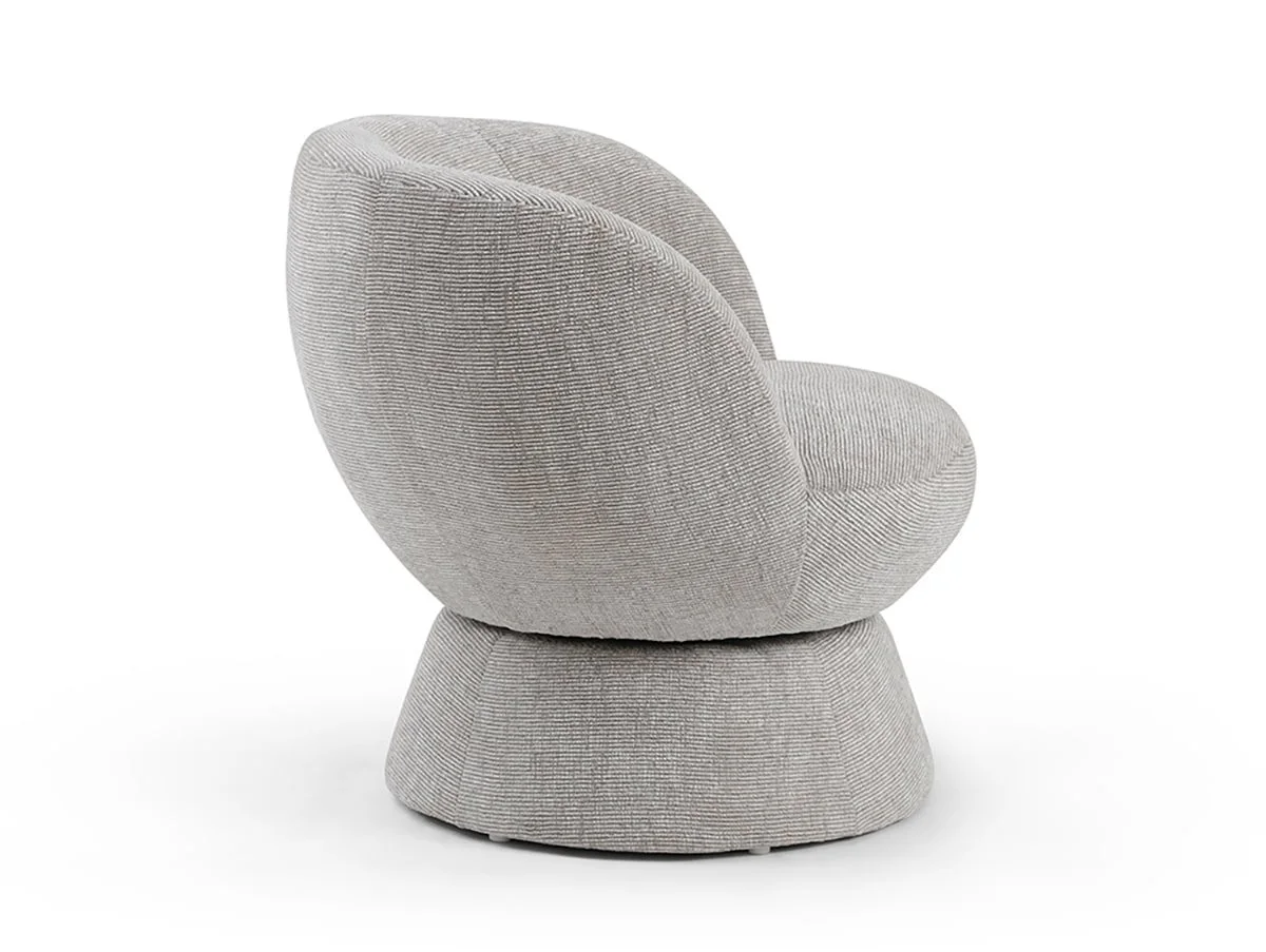 Kyoto Kyoto Tulip Natural Woven Chenille Fabric Swivel Chair